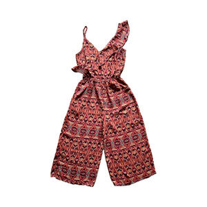 Xhilaration Jumpsuit Abstract Wide Leg Boho Hippie Festival Artsy Tribal Groovy